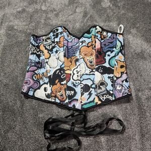 Pre-owned Womens Fishbone Corset Halloween themed size L 2348